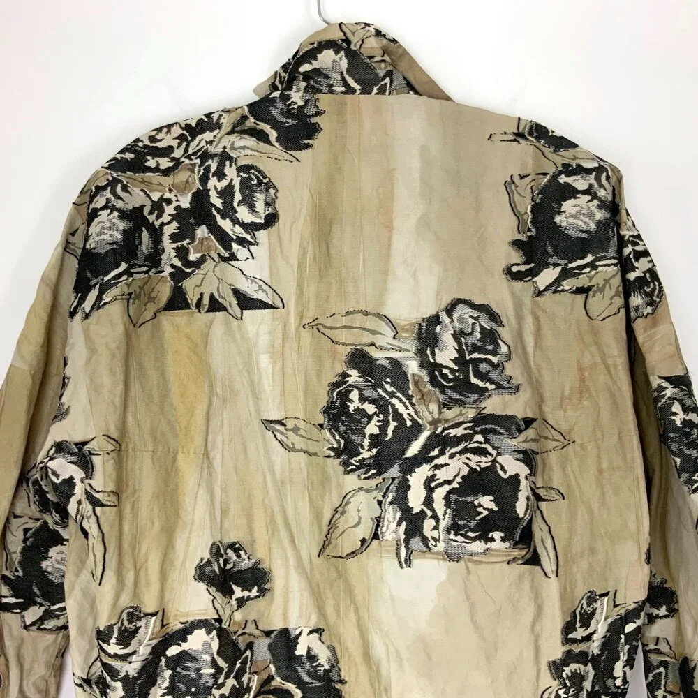 Annette Gortz Germany Art-to-Wear Textured Floral Sculptural Jacket Medium - Picture 12 of 16